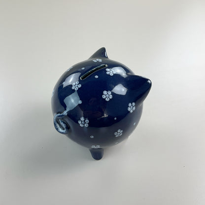 Gmundner Keramik Sparschwein Dirndl Blau-Gmundner Keramik-olesstore-vintage-secondhand-shop-austria-österreich