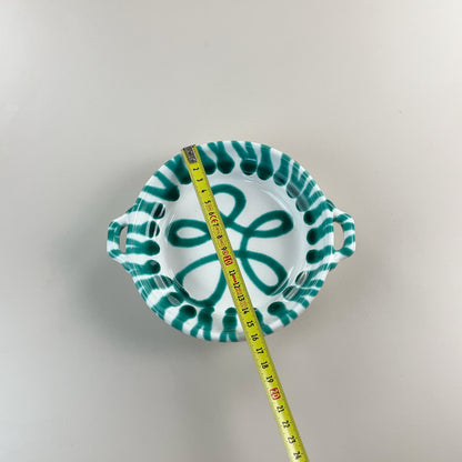 Gmundner Keramik Schüssel mit Griffen Grüngeflammt Ø16cm-Gmundner Keramik-olesstore-vintage-secondhand-shop-austria-österreich