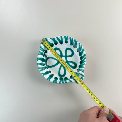 Gmundner Keramik Schüssel mit Griffen Grüngeflammt Ø16cm-Gmundner Keramik-olesstore-vintage-secondhand-shop-austria-österreich