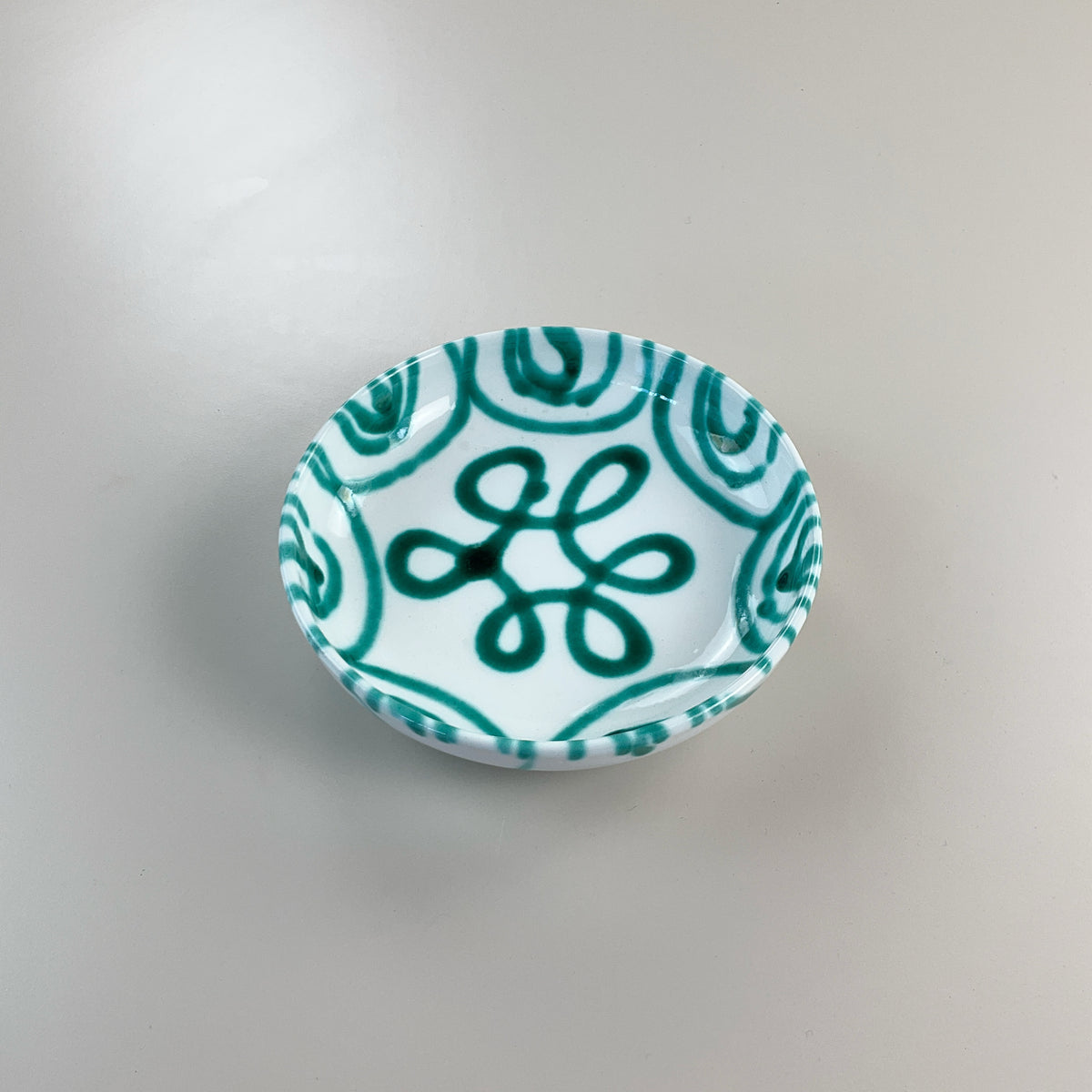 Gmundner Keramik flache Schüssel Grüngeflammt Ø17cm-Gmundner Keramik-olesstore-vintage-secondhand-shop-austria-österreich