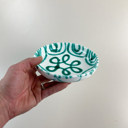 Gmundner Keramik flache Schüssel Grüngeflammt Ø17cm-Gmundner Keramik-olesstore-vintage-secondhand-shop-austria-österreich