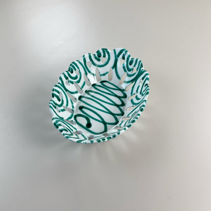 Gmundner Keramik Brot Schüssel Grüngeflammt 26cm-Gmundner Keramik-olesstore-vintage-secondhand-shop-austria-österreich