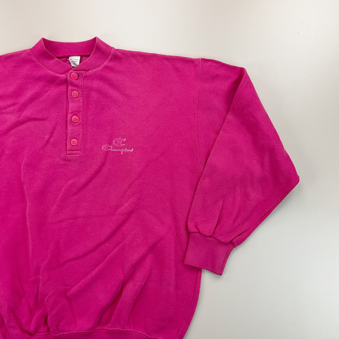 Champion 90s Knopf Sweatshirt - XL-CHAMPION-olesstore-vintage-secondhand-shop-austria-österreich