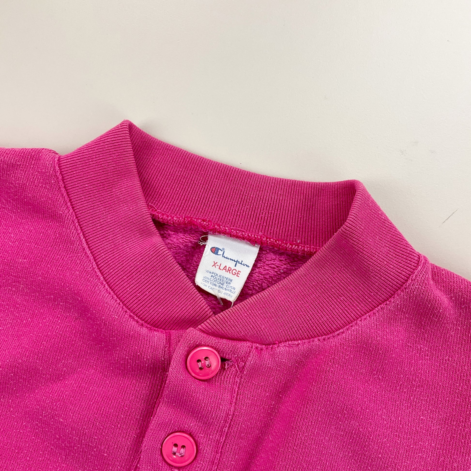 Champion 90s Knopf Sweatshirt - XL-CHAMPION-olesstore-vintage-secondhand-shop-austria-österreich