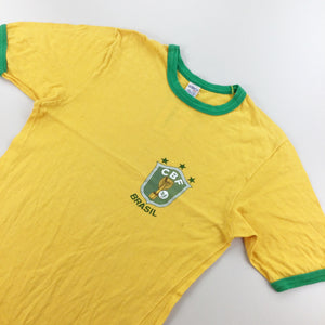 Brasil 80s Football T-Shirt - Small-Adidas-olesstore-vintage-secondhand-shop-austria-österreich