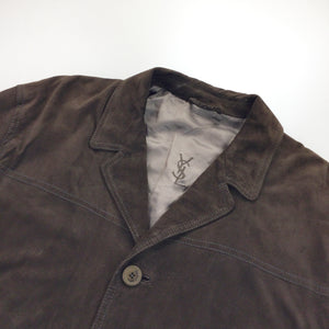 Yves Saint Laurent 90s Suede Jacket - Large-olesstore-vintage-secondhand-shop-austria-österreich