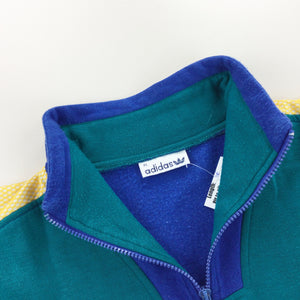 Adidas 1/4 Zip Spellout Sweatshirt - XL-Adidas-olesstore-vintage-secondhand-shop-austria-österreich