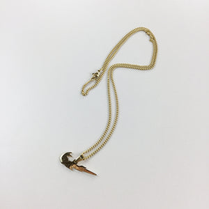 Nike Flames Swoosh Gold Necklace-olesstore-vintage-secondhand-shop-austria-österreich