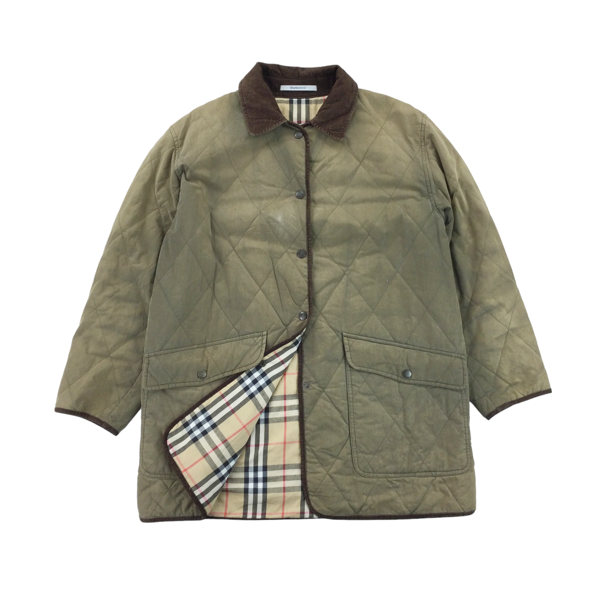 Burberry 90s Quilted Coat Large OLESSTORE VINTAGE