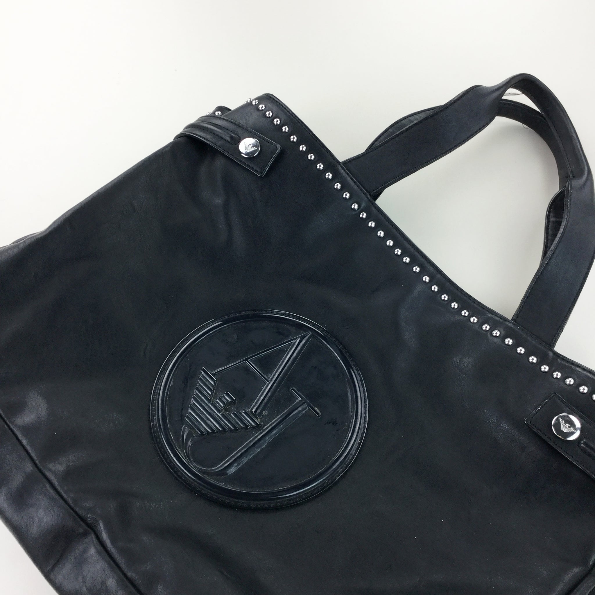 Black patent Armani bag & purse, barely used, slight... - Depop