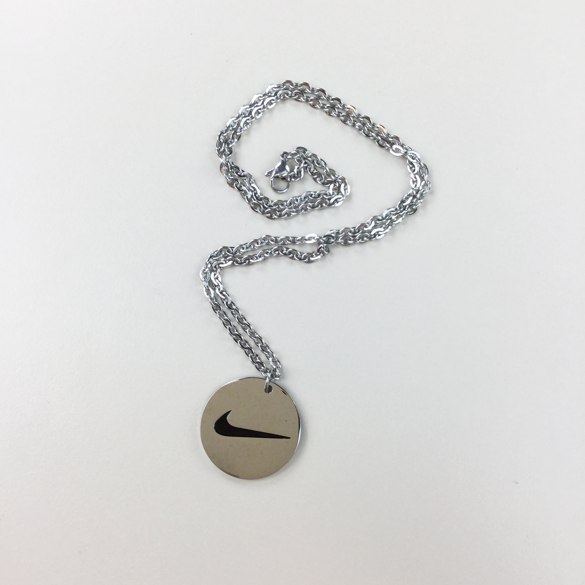 Nike Swoosh Simple Silver Necklace