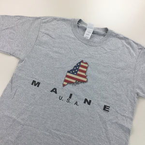Maine USA 90s Graphic T-Shirt - Large-olesstore-vintage-secondhand-shop-austria-österreich